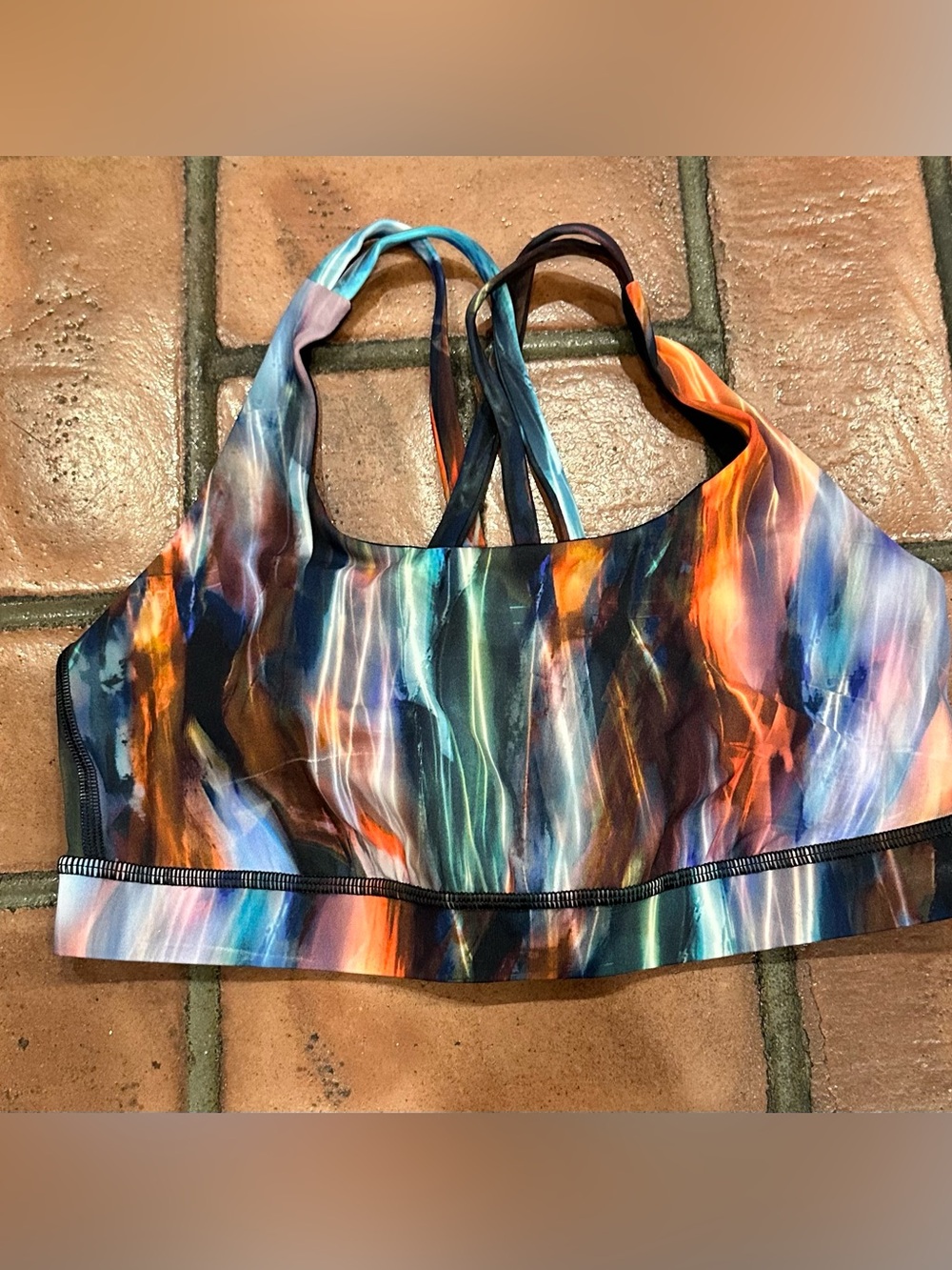 lululemon athletica Multicolor Abstract Strappy Sports Bra